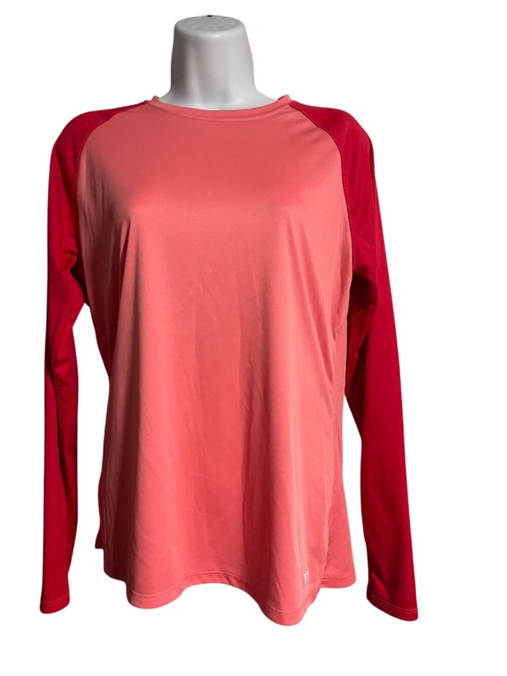 Field & Stream Womens Cooling Tech Long Sleeve T-Shirt Size M Coral Red Raglan